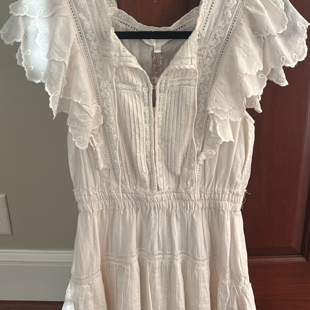 LoveShackFancy Cream Mini Dress